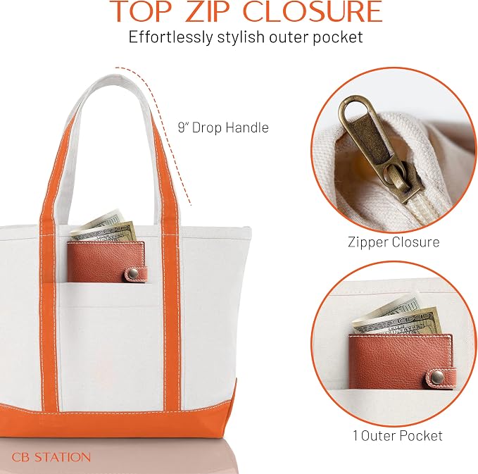CB STATION Medium Classic Canvas Tote Bag - Image 3