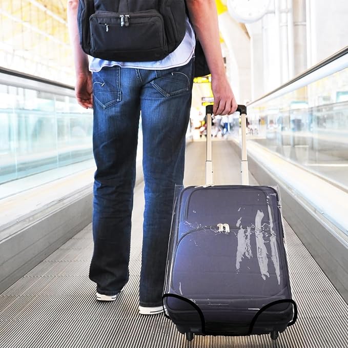 HYPER VENTURE Clear PVC Luggage Cover Full Transparent Suitcase Protector Fits - Image 6