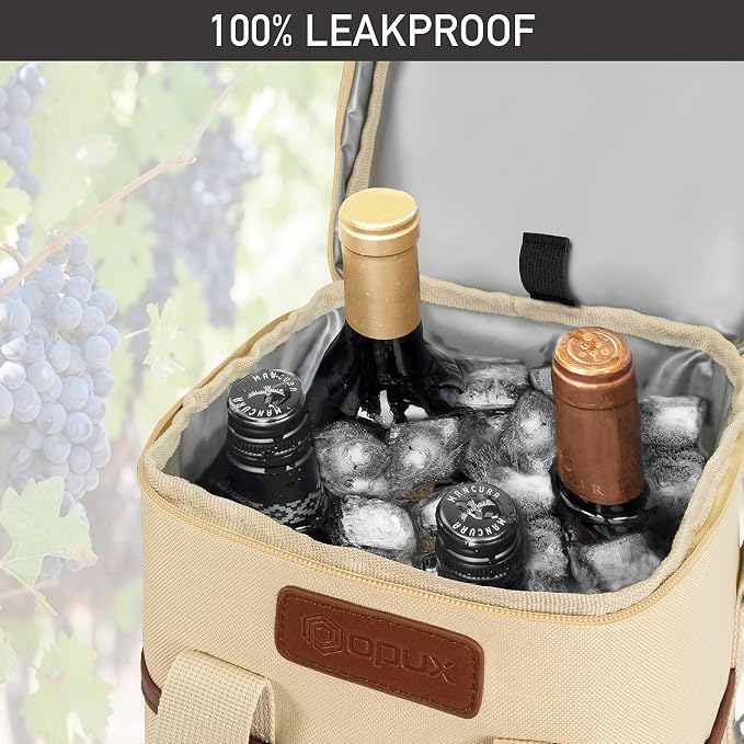 Opux 4 Bottle Insulated Wine Cooler Bag - Image 5