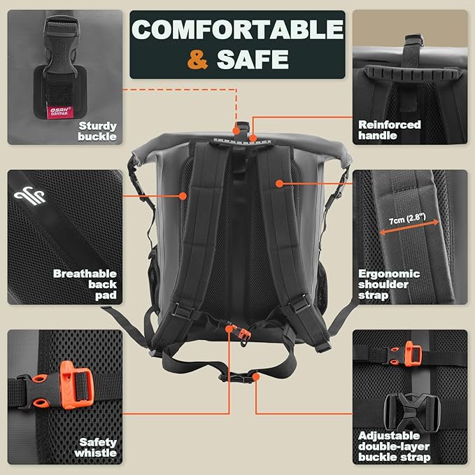 Waterproof Backpack Dry Bag 35L/55L/85L – Heavy Duty Roll-Top Hiking Backpack - Image 4