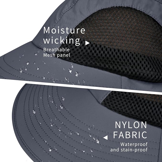 Sun Hat for Men Women with Neck Flap, UPF 50+ UV Protective Hiking Fishing Hats - Image 4