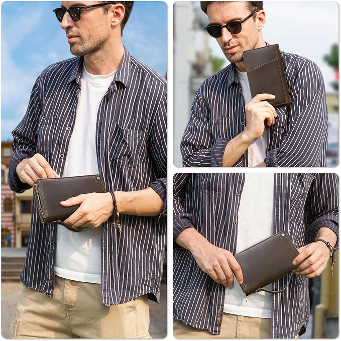 Top Grain Leather Travel Passport Wallet Holder Case - Image 2