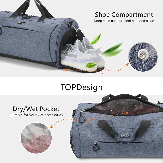 TOPDesign Gym Bag for Women & Men, Unisex Duffel Bag - Image 6