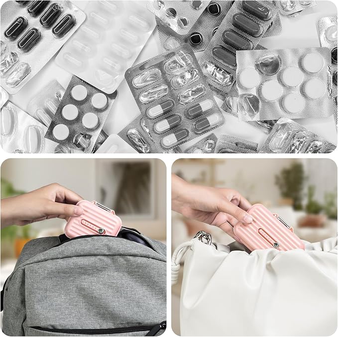 Travel Pill Organizer Box with Medicine Labels, 7 Compartments Portable Pill - Image 6