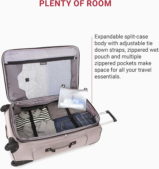 SwissGear Sion Softside Expandable Luggage, Checked-Large 29-Inch - Image 5