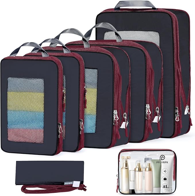 7 Set Compression Packing Cubes Packing Organizer by PFEYRPK