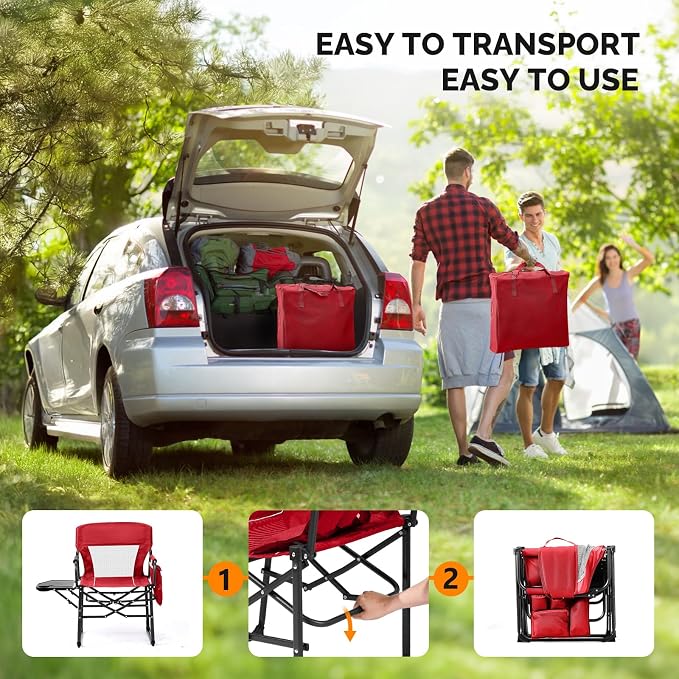 VINGLI Camping Chairs, Directors Chair, Camping Chair - Image 4
