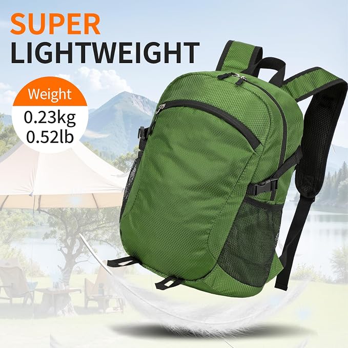 Small Hiking Daypack, 15L Water-Resistant Hiking Backpack Packable Lightweight - Image 8