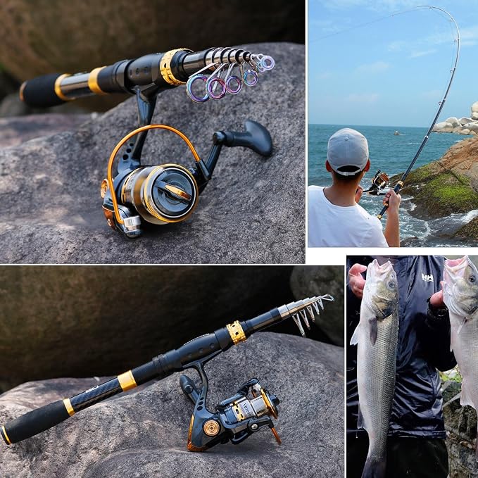 Sougayilang Fishing Rod Reel Combos Carbon Fiber Telescopic Fishing pole - Image 6