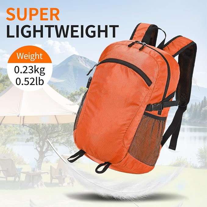 Small Hiking Daypack, 15L Water-Resistant Hiking Backpack Packable Lightweight - Image 7