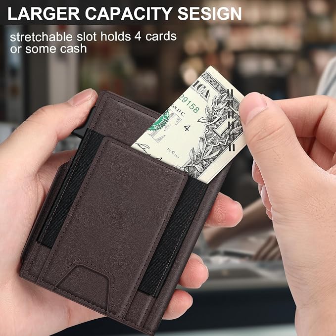 Wallet for Men Wallet with Slim Pop Up Card Holder 9-13 Cards, Bifold - Image 4