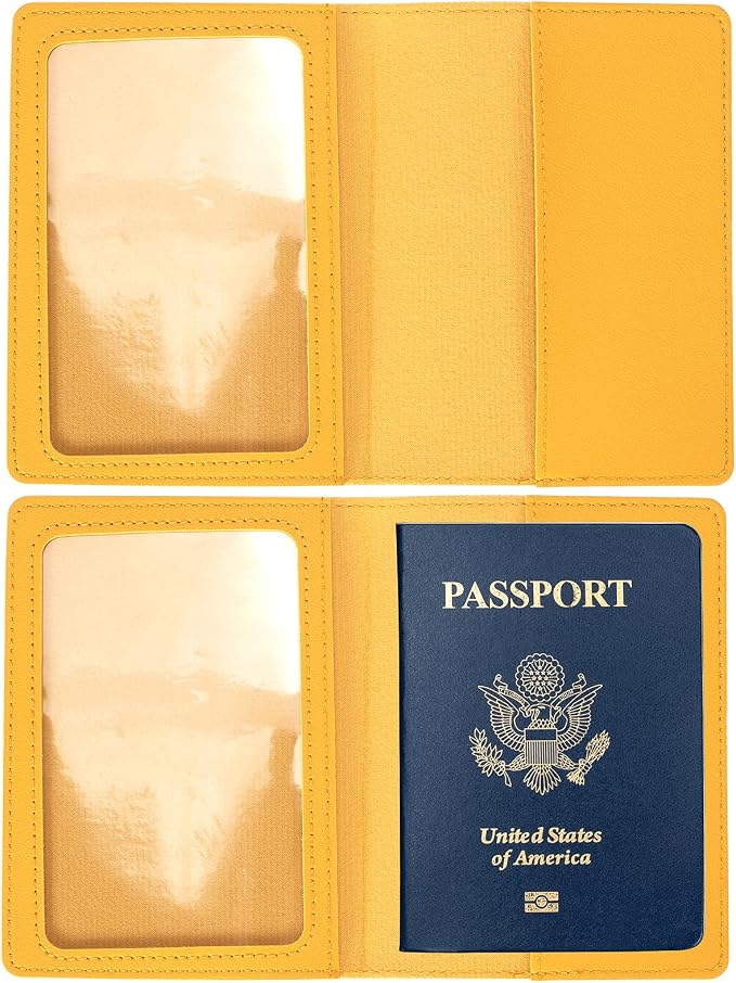 2 Pack Passport covers and Vaccine Card Holder Arouselove PU Leather Passport - Image 5