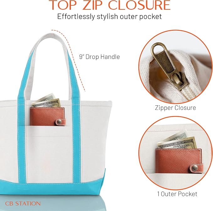 CB STATION Medium Classic Canvas Tote Bag - Image 3