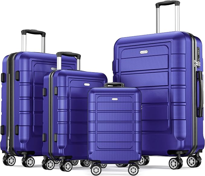 SHOWKOO Luggage Sets Expandable PC+ABS Durable Suitcase Sets Double Wheels TSA by SHOWKOO