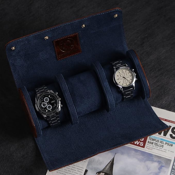 Genuine Napa Leather Watch Roll Travel Case - Image 2