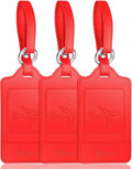 Teskyer Luggage Tags, 3 Pack Premium PU Leather Luggage Tags by TESKYER