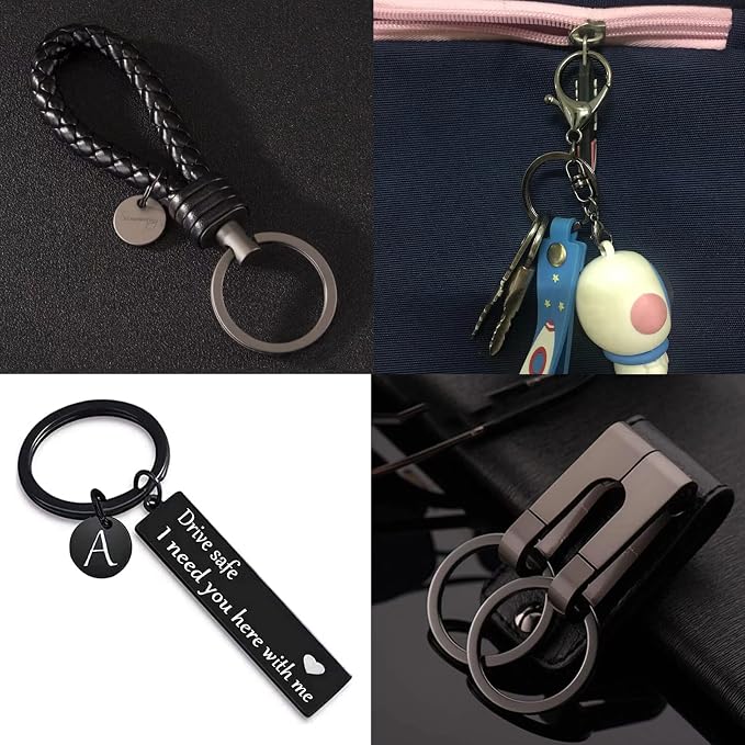 40 Pack Key Ring Keychain Mix 4 Sizes Black Metal Flat Split Key Chains Rings - Image 7