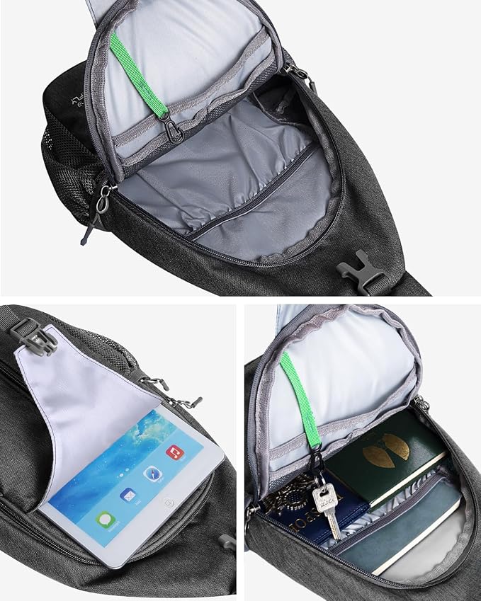 WATERFLY Crossbody Sling Backpack Sling Bag Travel Hiking Chest Bag Daypack - Image 5
