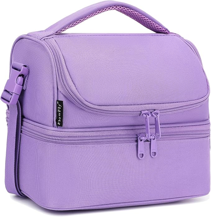 FlowFly Double Decker Cooler Insulated Lunch Bag Large Tote by FlowFly