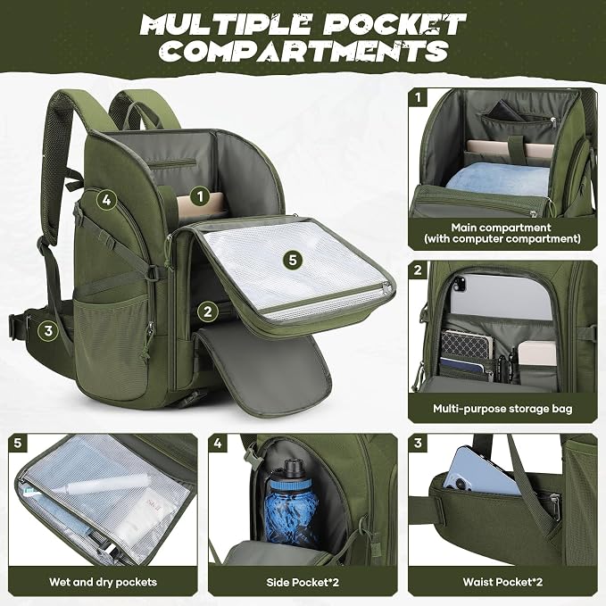Maelstrom Tactical Backpack for Men, 40L Military Backpack, Water Resistant - Image 2