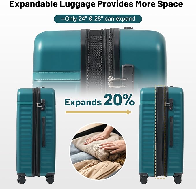 Merax Luggage Sets, Durable Hardshell 3 Piece Suitcase - Image 3