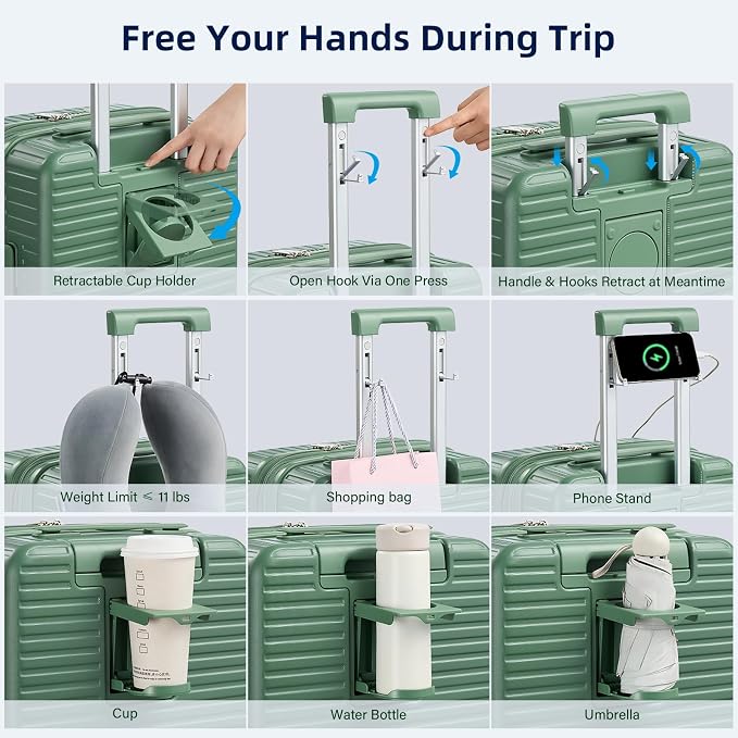 Hard Shell Suitcases Expandable Travel Luggage Sets 2 Piece, Carry on and Check - Image 2