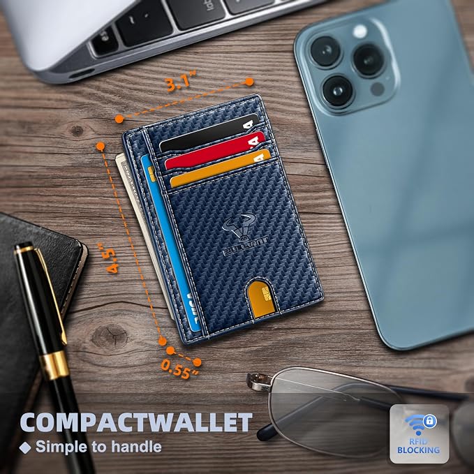 BULLIANT Slim Wallet, Skinny Minimal Thin Front Pocket Wallet Card Holder - Image 5