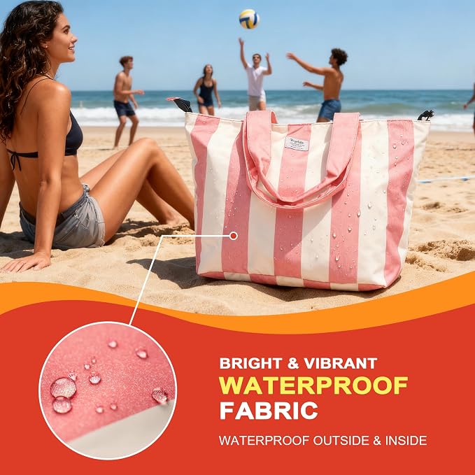 Beach Bags Waterproof Sandproof, XL Large Pool Tote Bag - Image 3