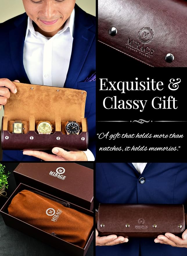 Watch Travel Case for Men Watch Roll for Travel Organizer and Display Watch Case - Image 2