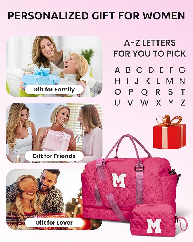 Gifts for Girls 12-14, Birthday Gift-Initial Travel Bag - Image 2