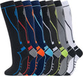 Compression Socks for Women Men Circulation Knee High 8 Pairs for Nurses by HELLOMOMOYA