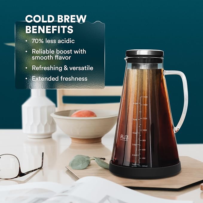 OVALWARE Airtight Cold Brew Iced Coffee Maker Pitcher - Image 3