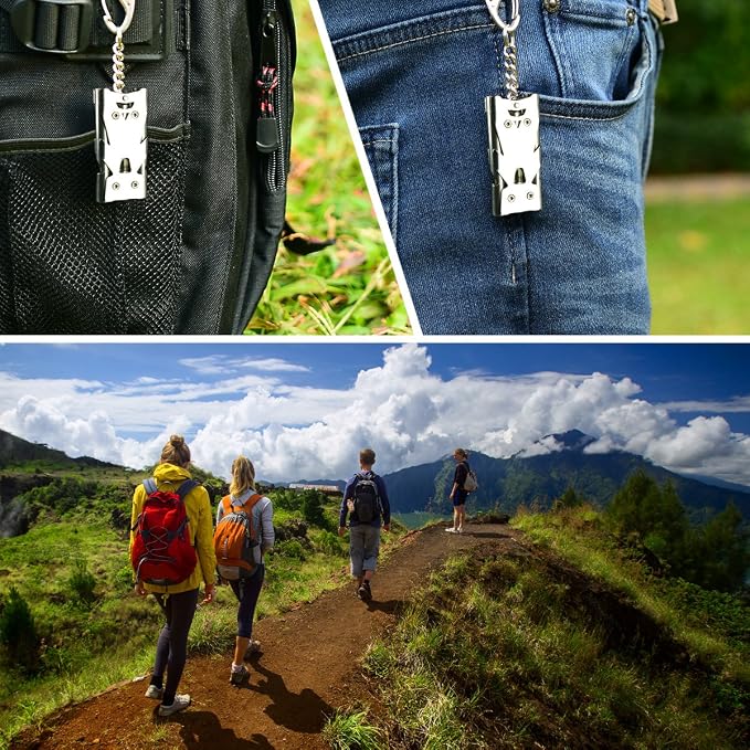 Whistle Emergency Whistles Keychain Rape Whistle Stainless Steel High Decibel - Image 4