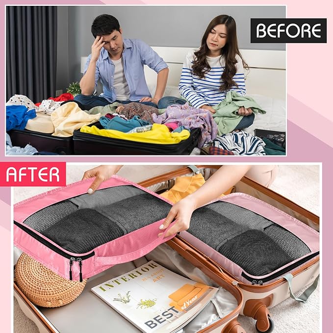 5 Pcs Packing Cubes for Suitcase Large Travel Cubes Carry on Luggage Organizer - Image 6