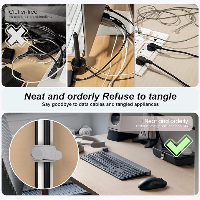 Nearockle Silicone Cable Ties Cord Organizer - Image 3