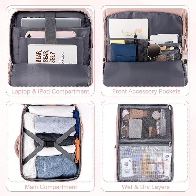 Travel Backpack for Women, Flight Approved Carry On Backpack - Image 7