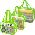 XEWEA Clear Travel Toiletry Bags, 3 Pack TSA Approved Transparent Makeup Bag by XEWEA