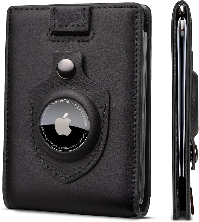 SERMAN BRANDS RFID Blocking Slim Bifold Genuine Leather Minimalist Front Pocket by SERMANBRANDS