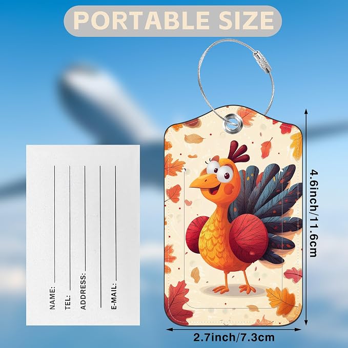 2 Pcs Thanksgiving Turkey Luggage Tags - Image 2