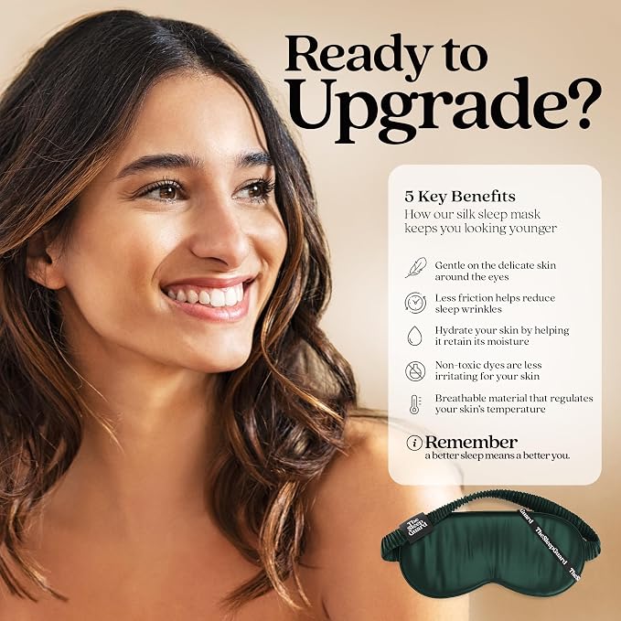 Pure Silk Sleep Mask Light Blocking Travel Essentials. Eye Masks - Image 4