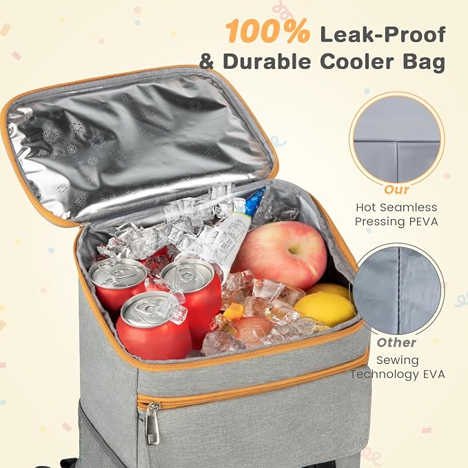 Cooler Backpack Soft Insulated Leak Proof 50 Cans Insulated Backpack Cooler - Image 2