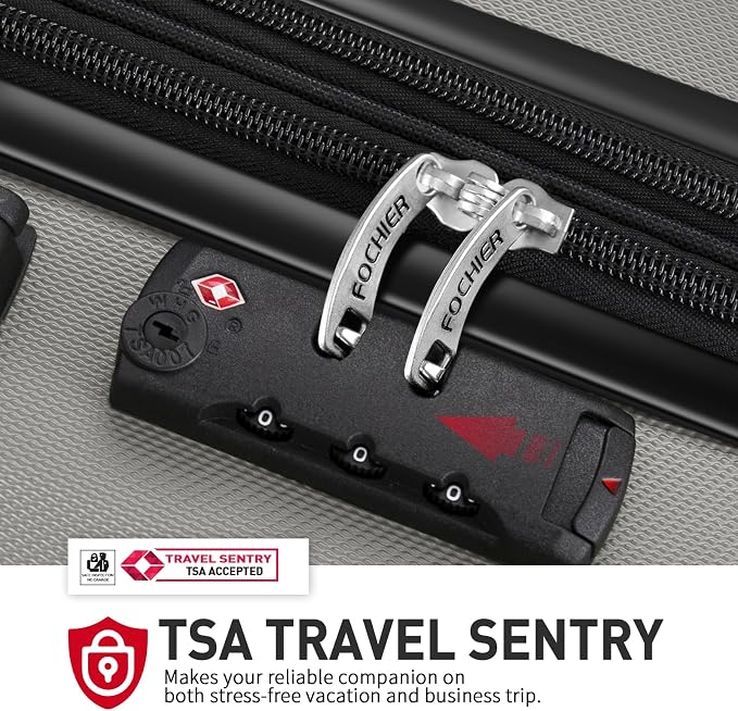 FOCHIER F Luggage Sets, Expandable 3 piece Hard Shell Luggage Set - Image 3