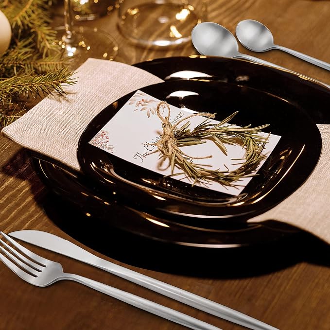60-Piece Silverware Set, IBIILII JEFF Stainless Steel Flatware Set，Kitchen - Image 5
