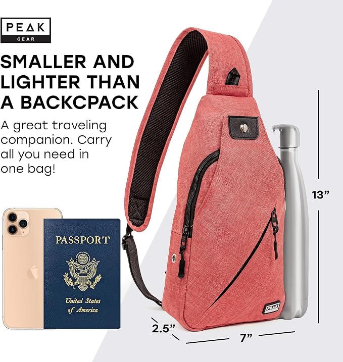 Peak Gear Travel Sling Bag. Compact Crossbody Bag | Lighter and Smaller than a - Image 2