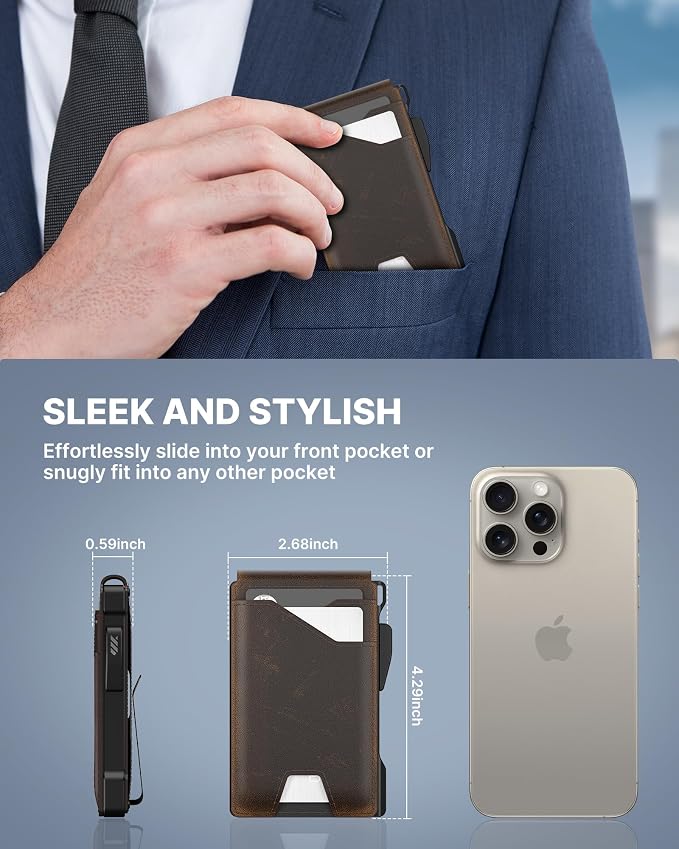 typecase Tactical Wallet for Men Card Holder: Pop Up Card Case, Full Grain - Image 4