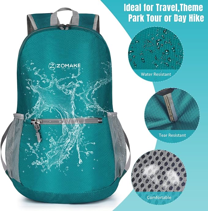 ZOMAKE Ultra Lightweight Hiking Backpack 20L, Packable Small Backpacks Water - Image 4