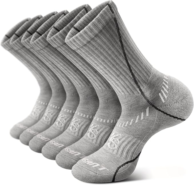BULLIANT Compression Socks for Men 6Pairs, Athletic Crew Socks Cushioned For by BULLIANT