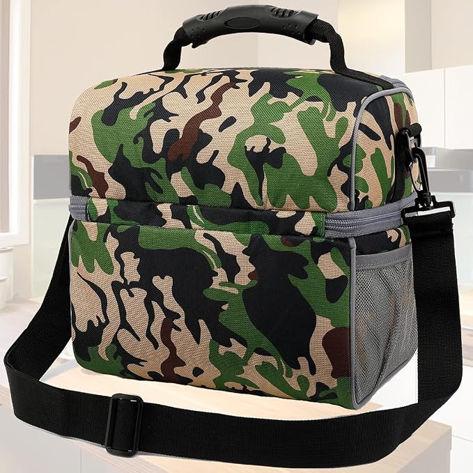 FlowFly Double Layer Cooler Insulated Lunch Bag Adult Lunch Box Large Tote Bag - Image 8