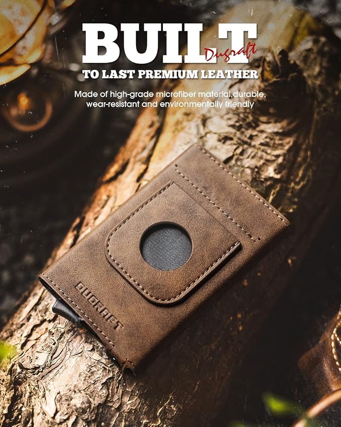 DUGRAFT Pop Up Wallet with AirTag Holder, RFID Blocking Air Tag Wallet with - Image 6