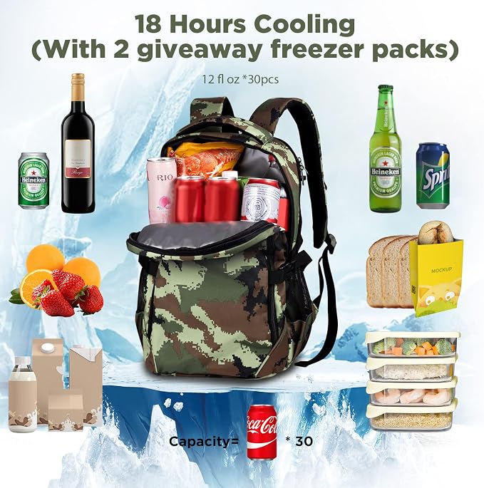 OUTXE Cooler Backpack Insulated 22L Lunch Backpack Cooler Bag Daily Backpacks - Image 3